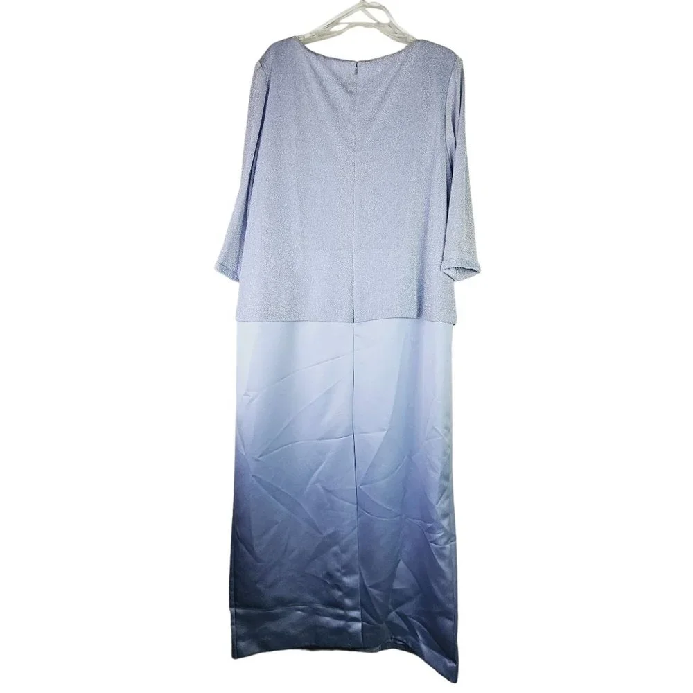 Alex Evenings Women's Petite Periwinkle Mother of the Bride Long Dress Sz 20WP - Picture 8 of 9
